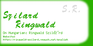 szilard ringwald business card